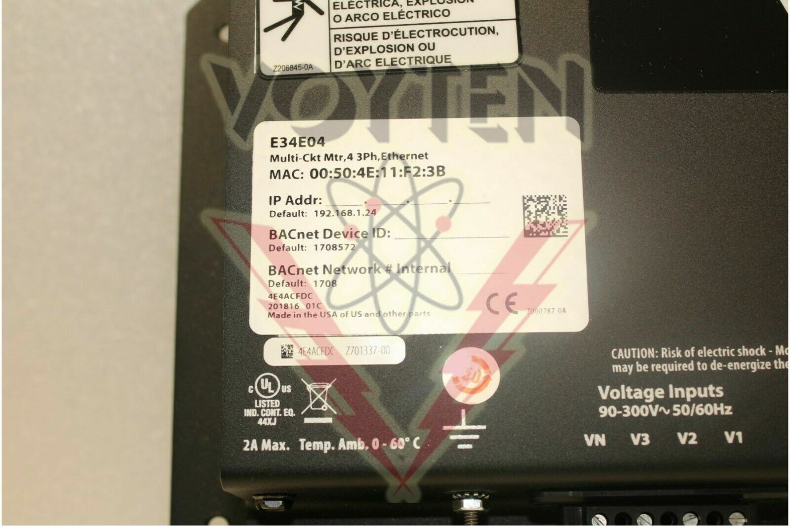 E34E04. MULTI-CIRCUIT METER, VERIS INDUSTRIES.