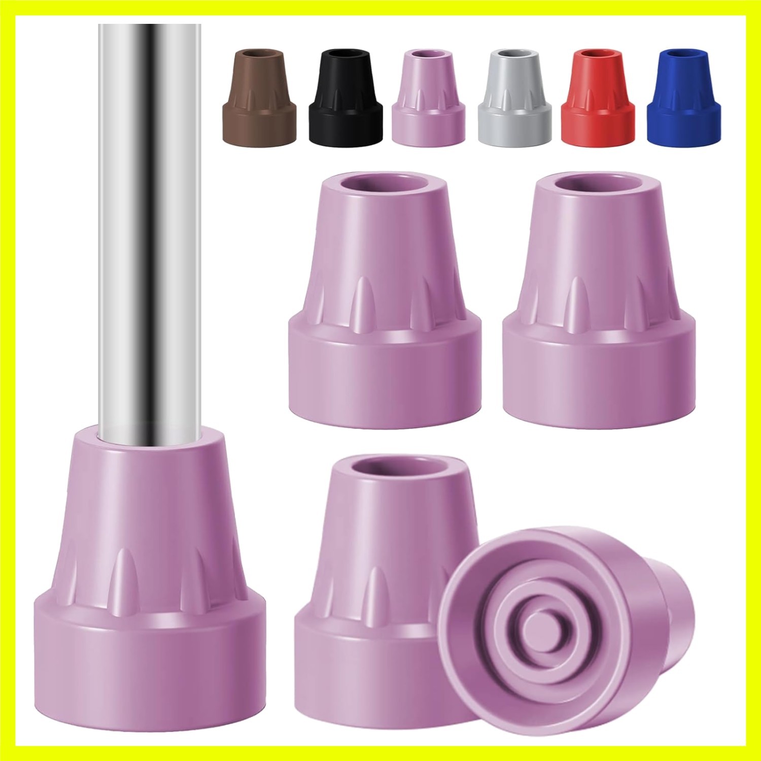 4 Pack Replacement Rubber Cane Tips 3/4 Inch Heavy Duty Rubber Crutch Tips No...
