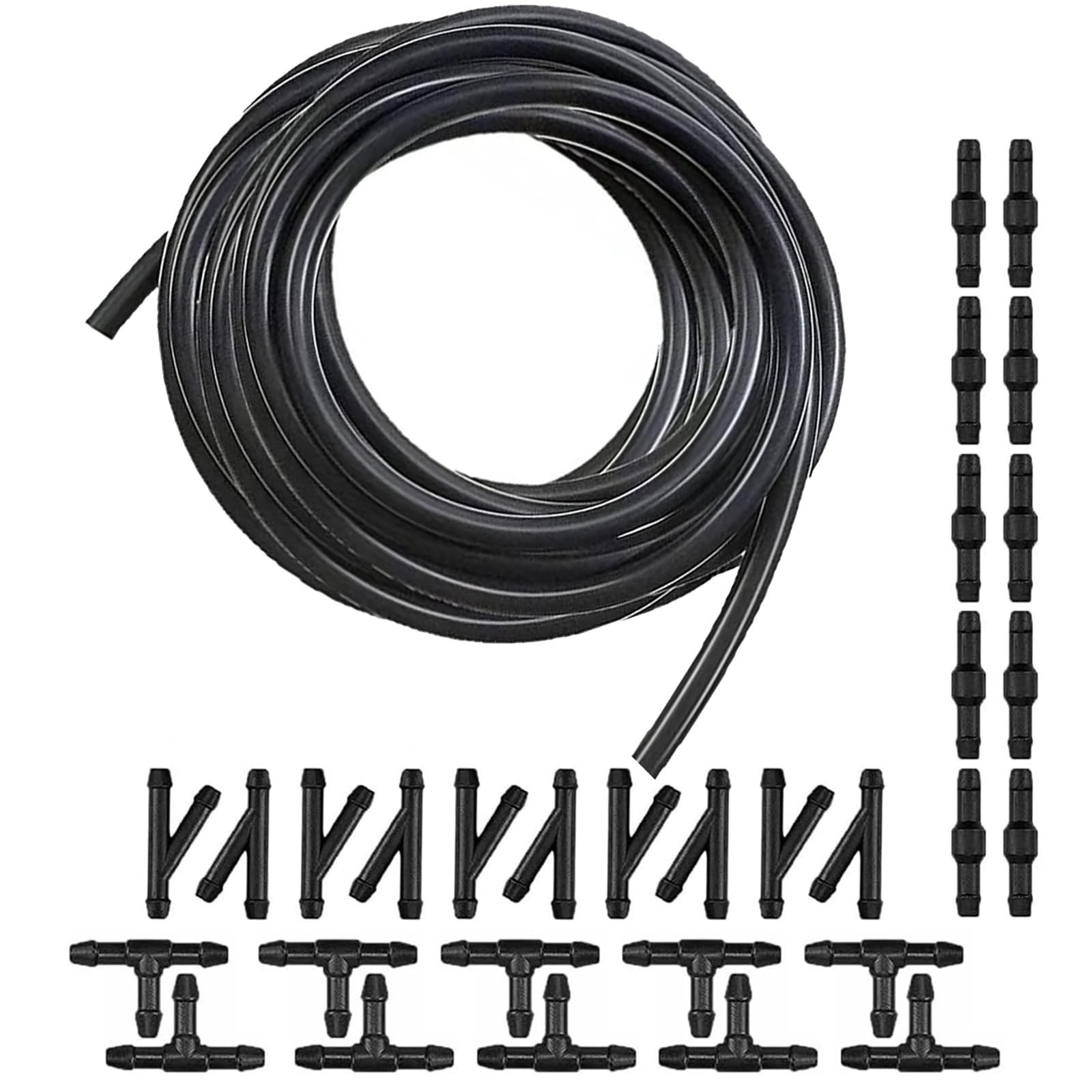 4M/13Ft Universal Washer Fluid Hose with 30 Hose Connectors, Car Windshield W...