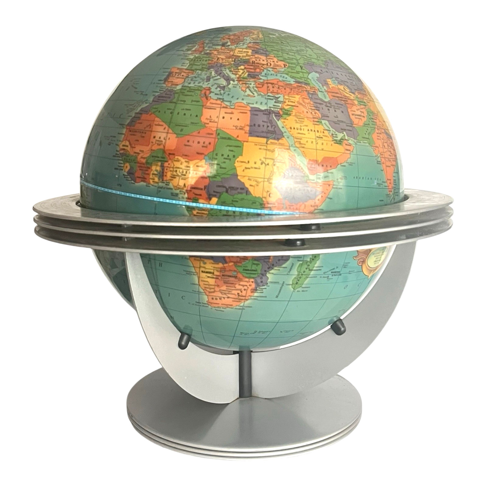 Vintage George F. Cram Classica World Globe with Metal Stand