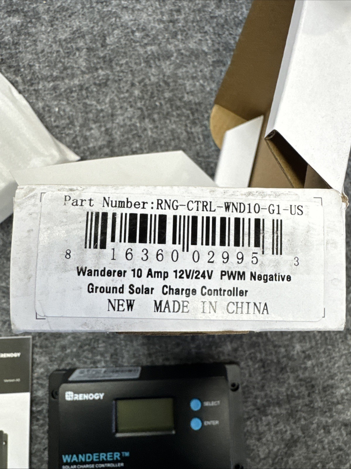 Renogy Wanderer 10A PWM Solar Charge Controller Positive Ground LCD Regulator