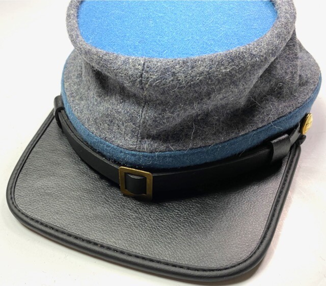 CIVIL WAR CSA CONFEDERATE INFANTRY GREY WOOL KEPI FORAGE CAP HAT-LARGE