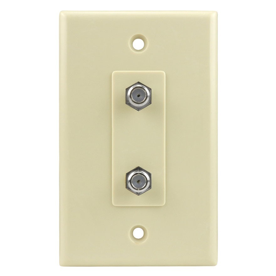 Dual F81 Coax Wall Plate Ivory Skywalker Single Gang Plate