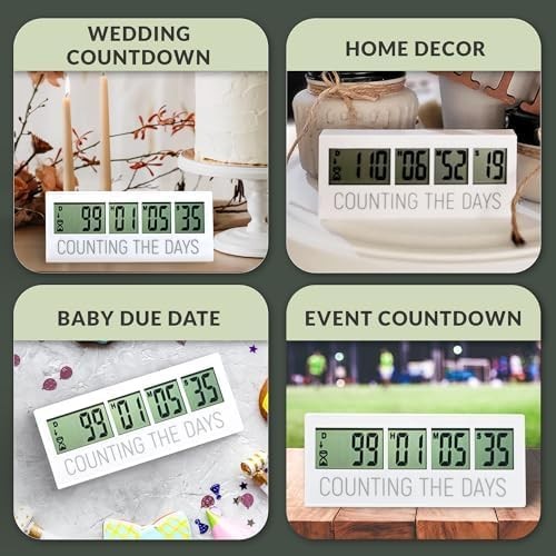 Countables Counting the Days Countdown Clock - Up to 999 Days LCD Digital Tim...