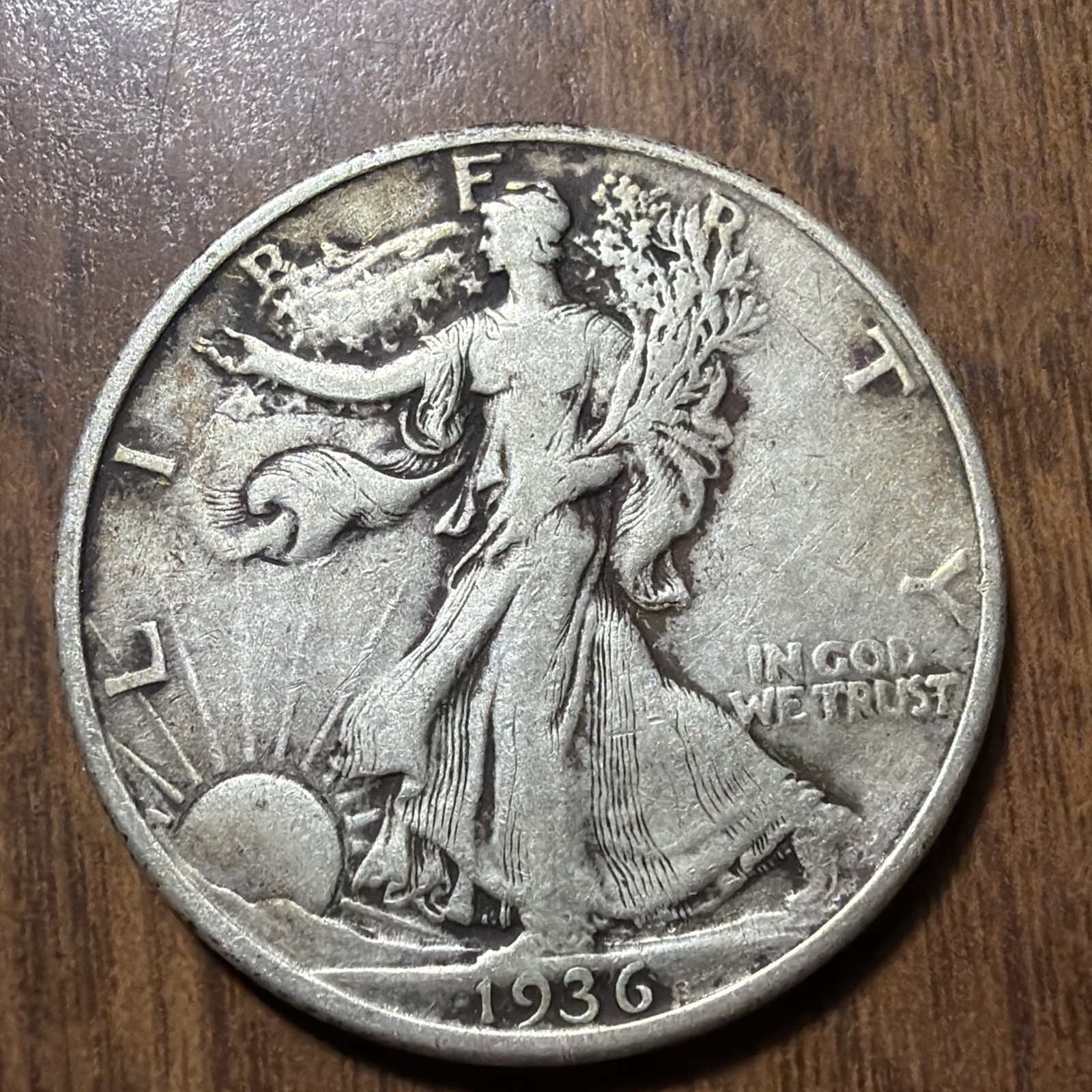 1936-D Walking Liberty 1/2 dollar FR Actual Coin Check My Store Out
