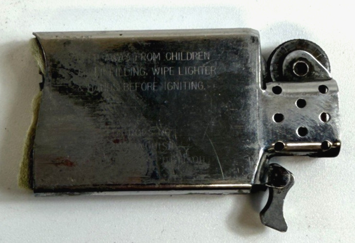 1996 Zippo Slim Pinstripe Lighter Monogrammed LBM