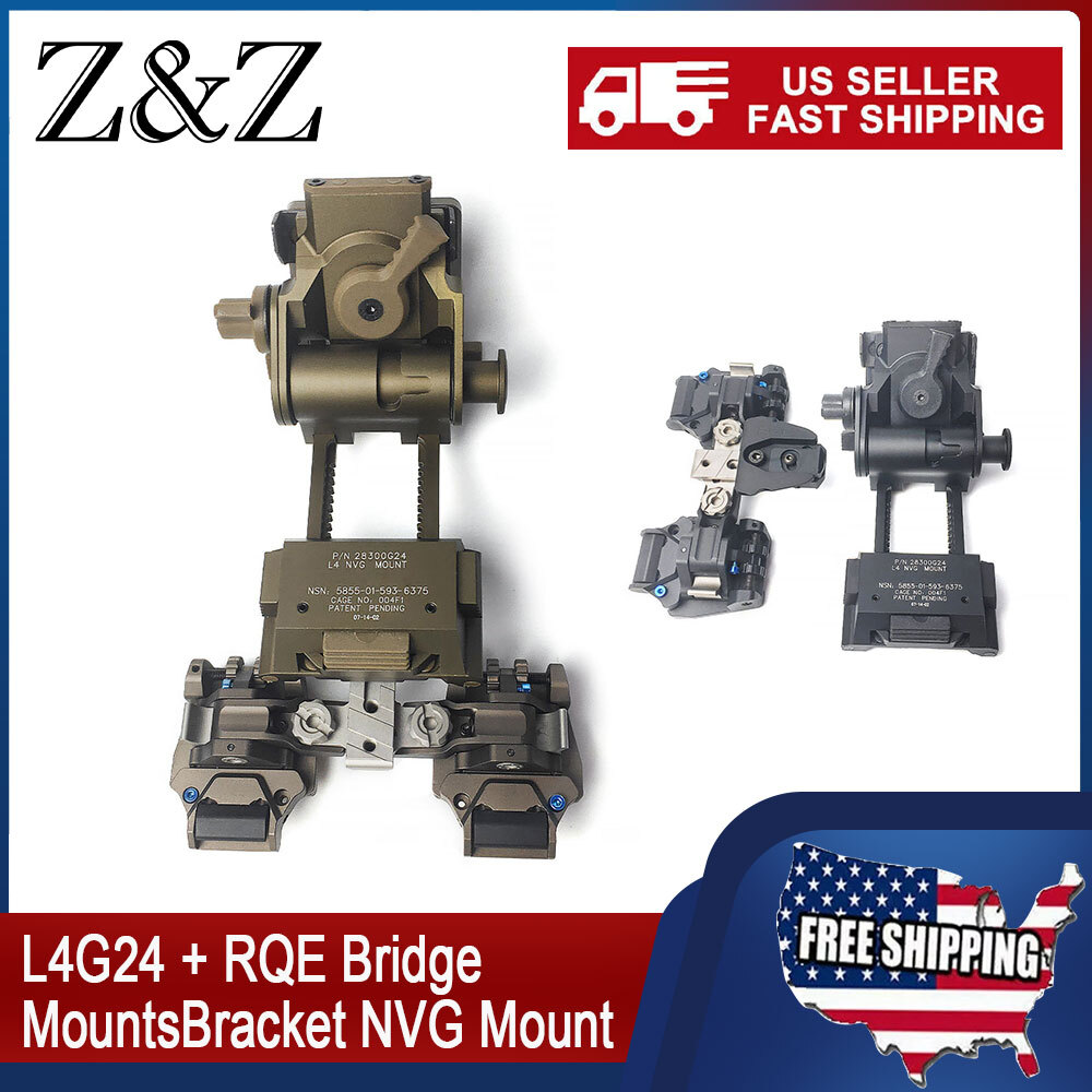 L4G24+RQE Dual Arms Mount KVC Bridge NVG Stent Helmet Mount For PVS-14 Metal US