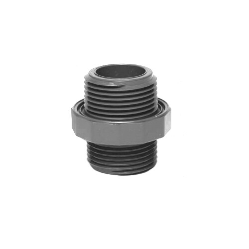 Dura 1" Nipple w/ Male x Male Threaded Connections Gray Sch. 40 PVC 08303