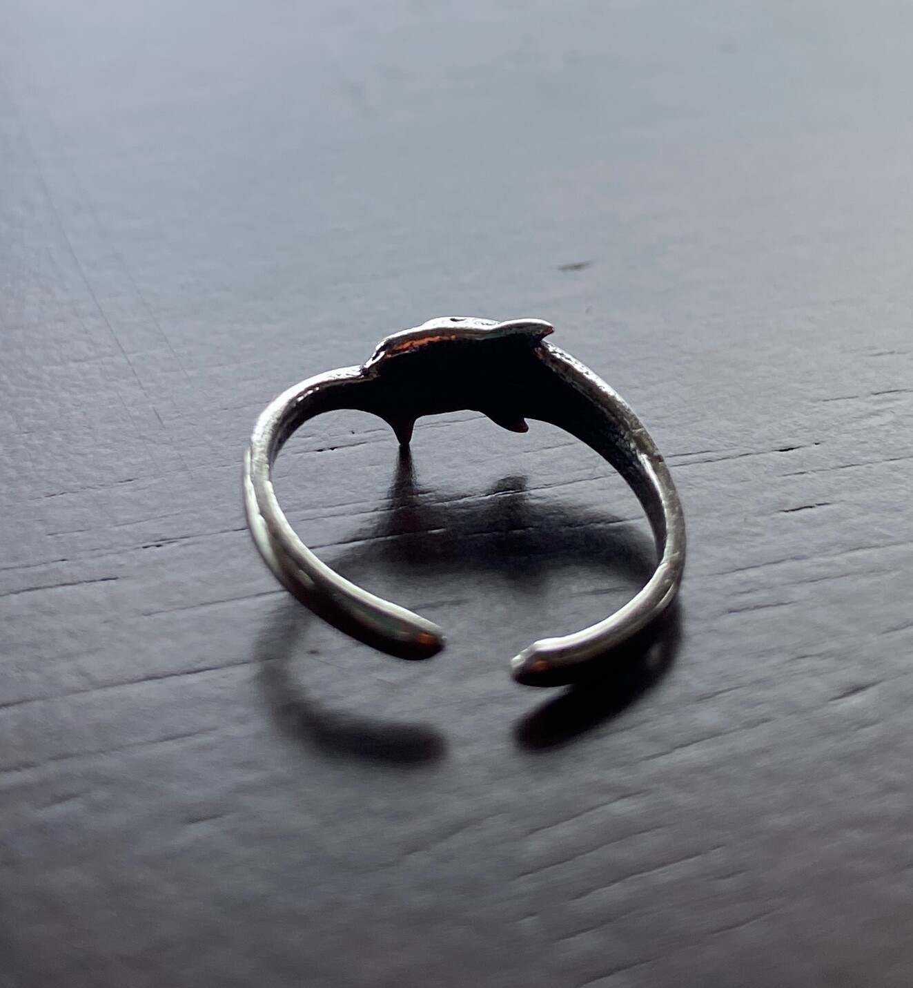 Sterling Silver Adjustable Dolphin Toe Ring 925