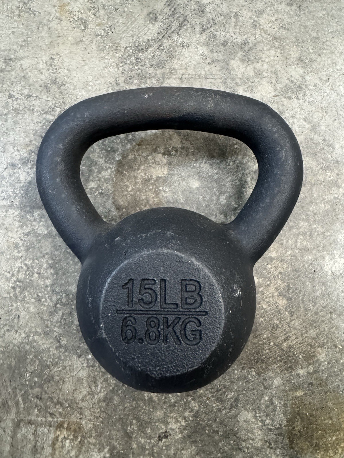 1X Gray Single Kettlebell Cast Iron Kettlebell Gym 15 lbs Pounds