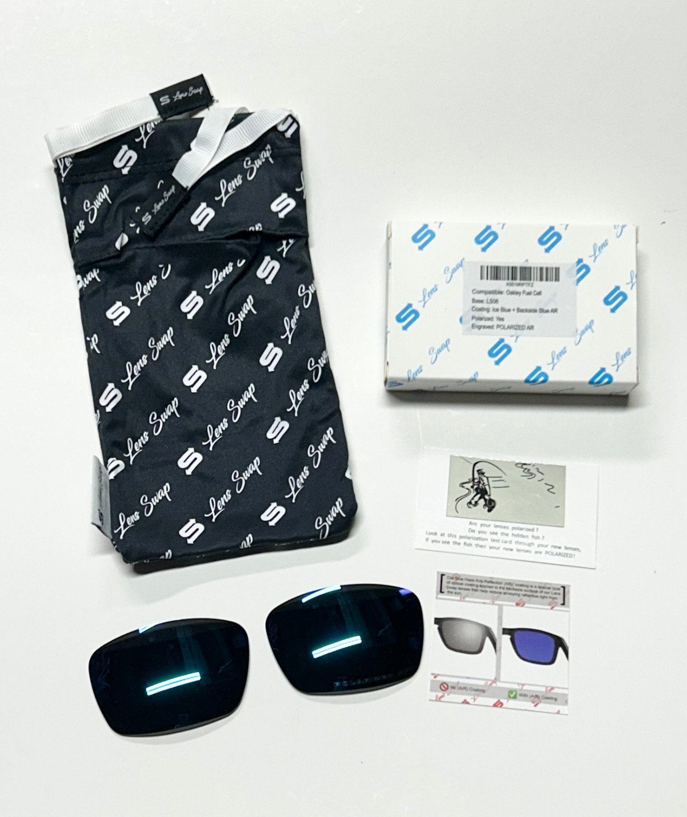 Lens Swap Replacement Lenses- fits Oakley FUEL CELL OO9096 ICE BLUE Polarized AR