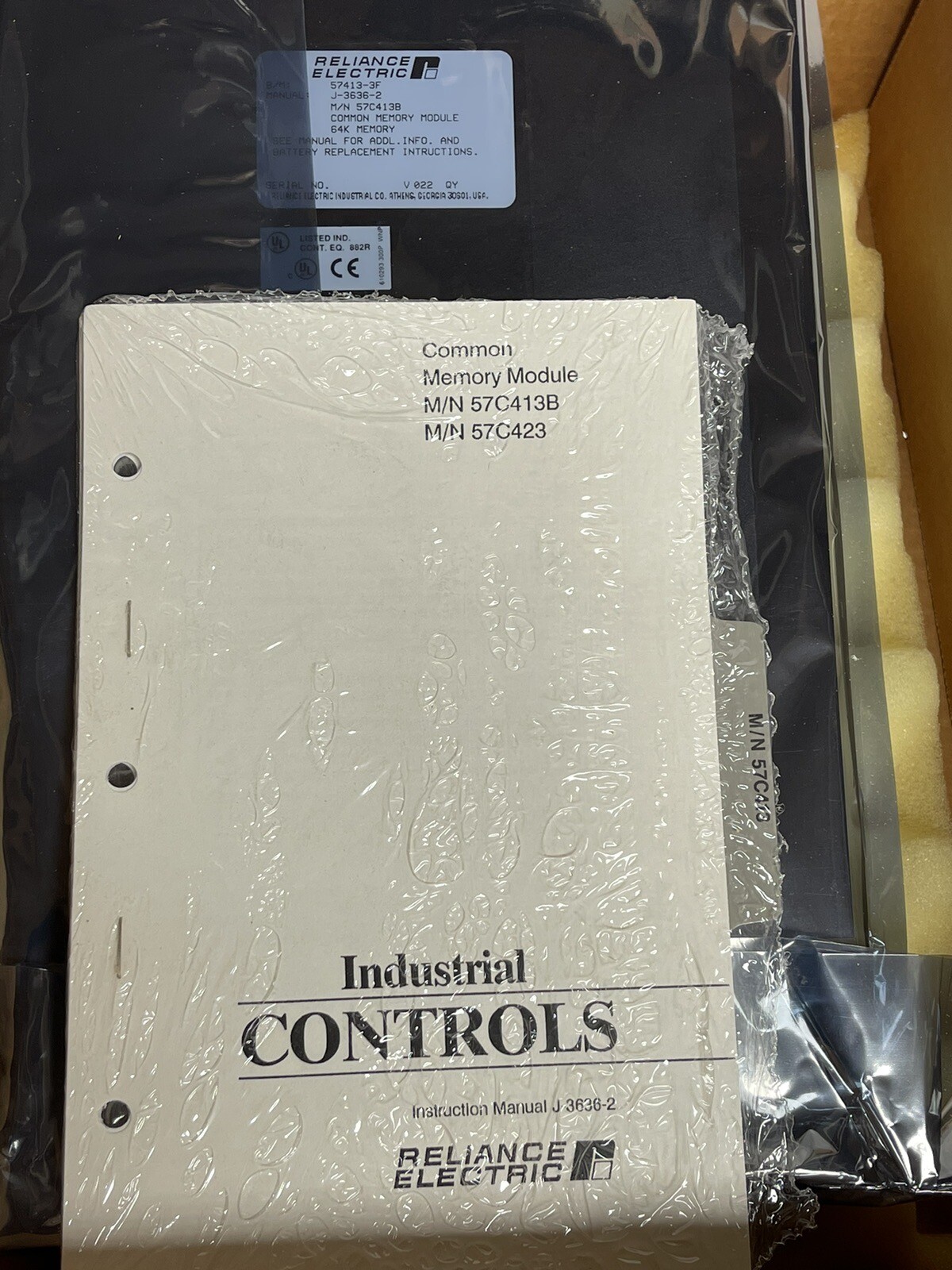 RELIANCE ELECTRIC COMMON MEMORY MODULE 57413-3F / MANUAL J-3636-2 NIB