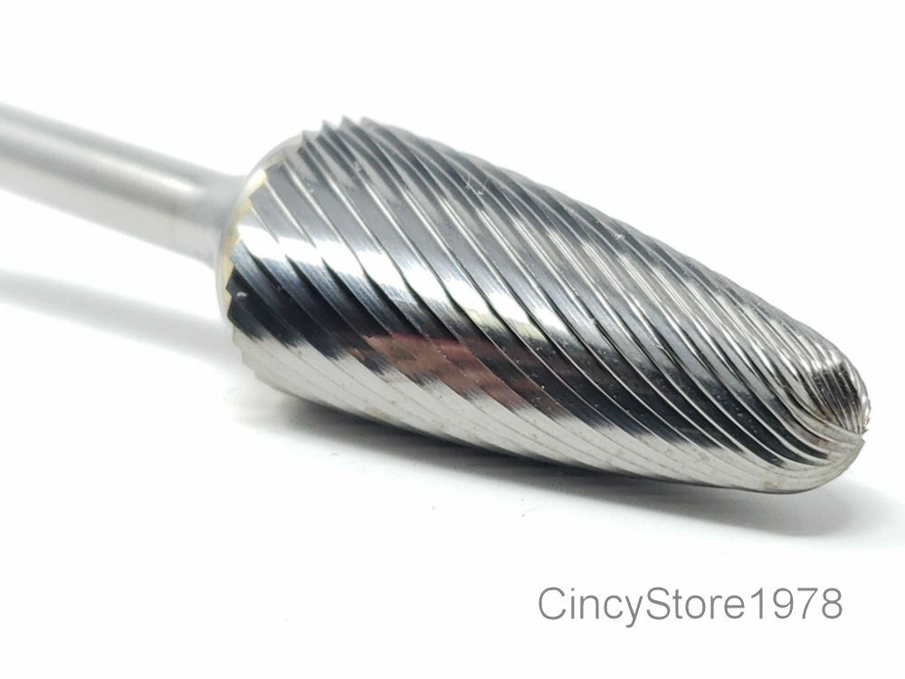 SF15S Tree Shape Tungsten Carbide Burr Bur Cutting Tool Die Grinder Bit 1/4" NEW