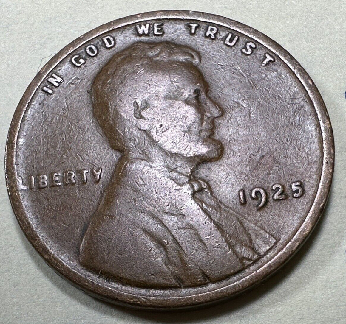 1925 1C BN Lincoln Cent WHEAT PENNY 4056N