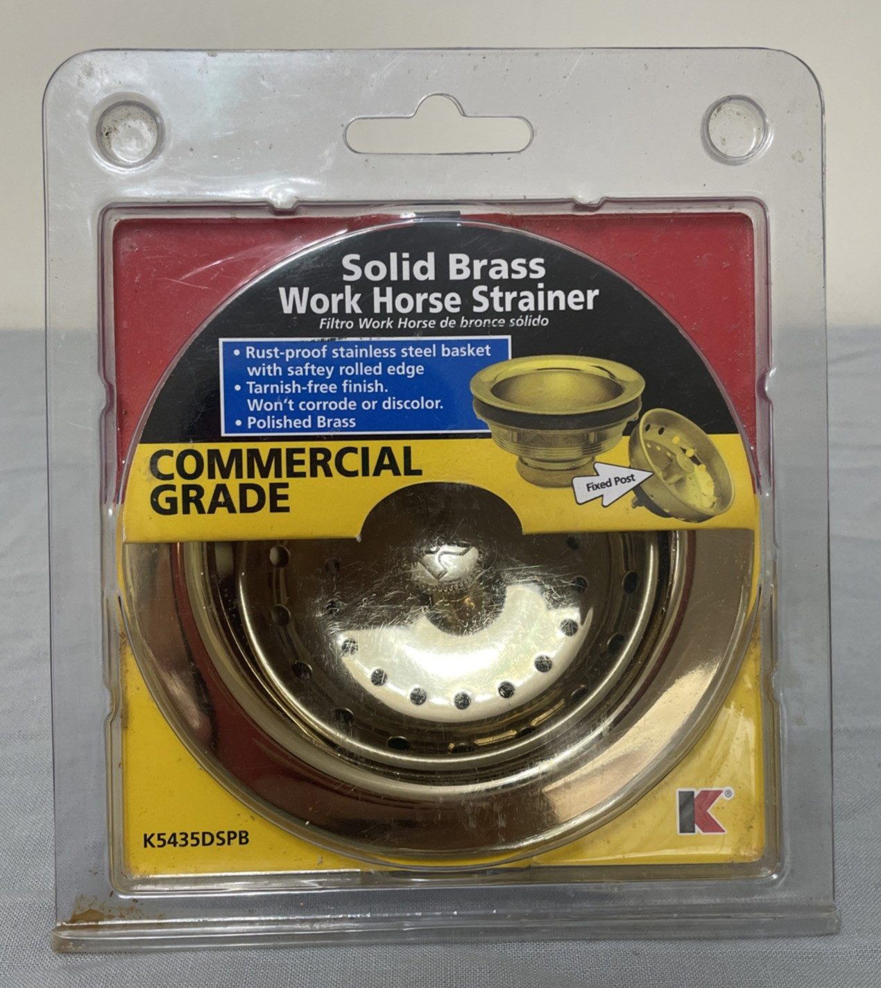 Keeney Solid Brass Work Horse Strainer Commercial Grade K5435DSPB Fixed Post New
