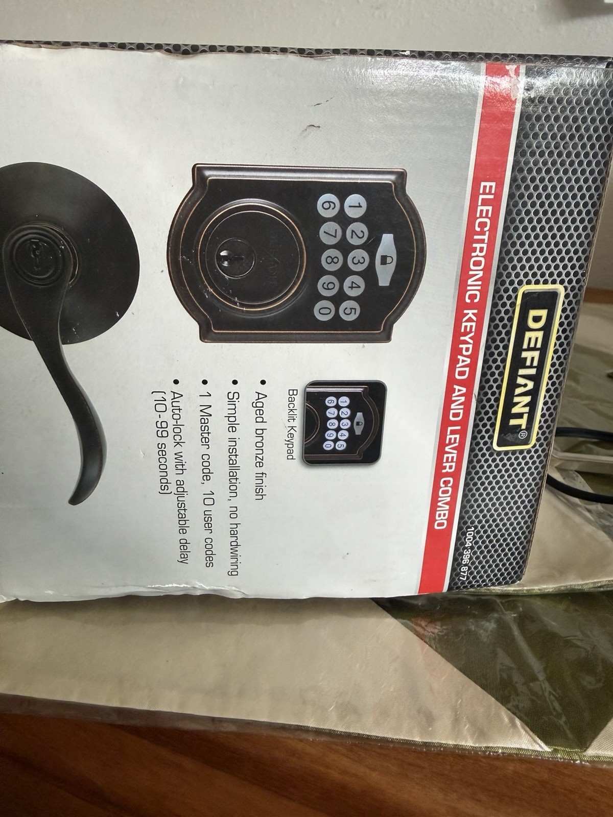 Defiant Electronic Keyless Entry Door Lock Set Backlit Auto-Lock Aged Bronze