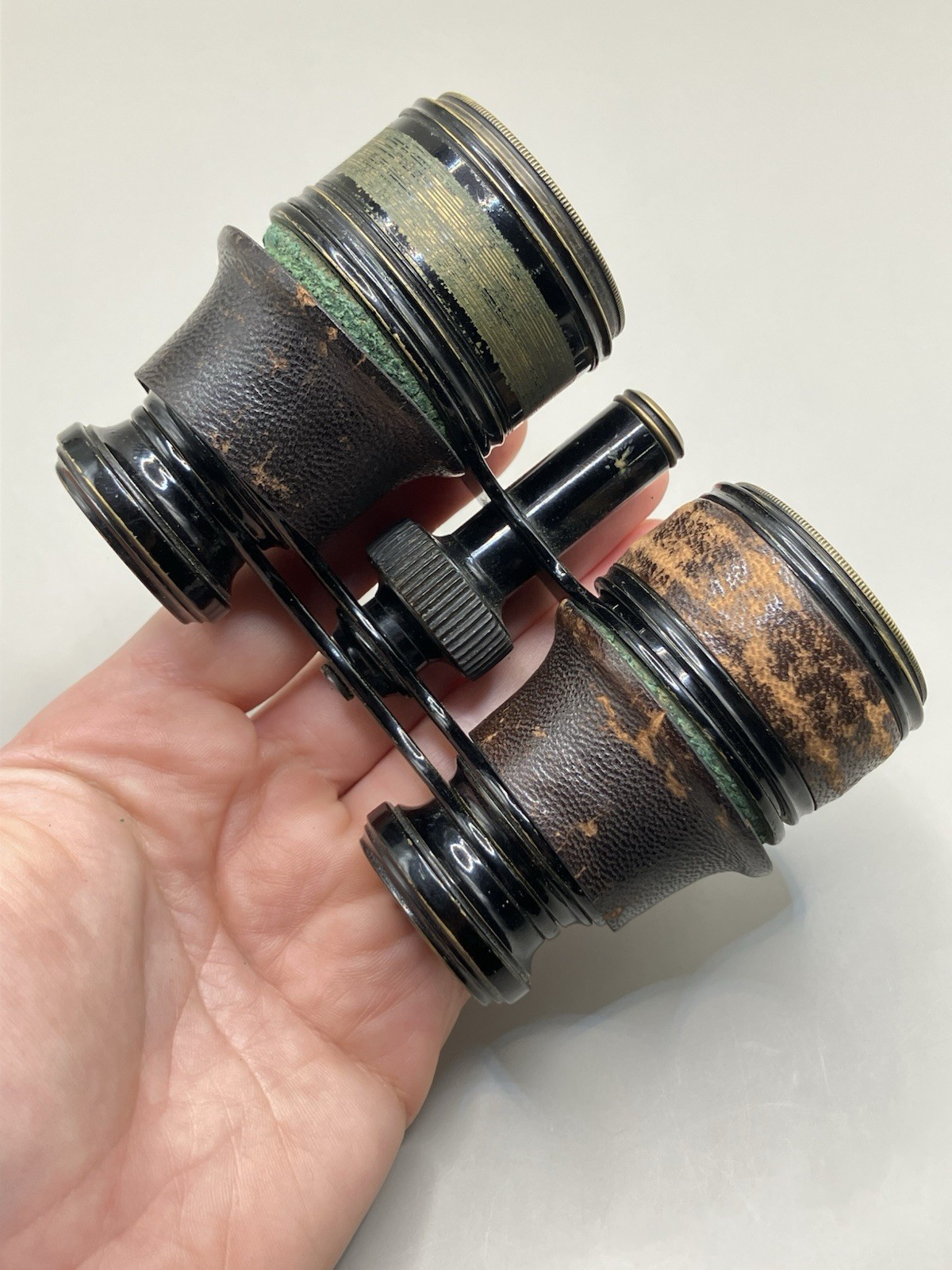 Antique Brass Binoculars Opera Crescent Field Class Long Range Leather
