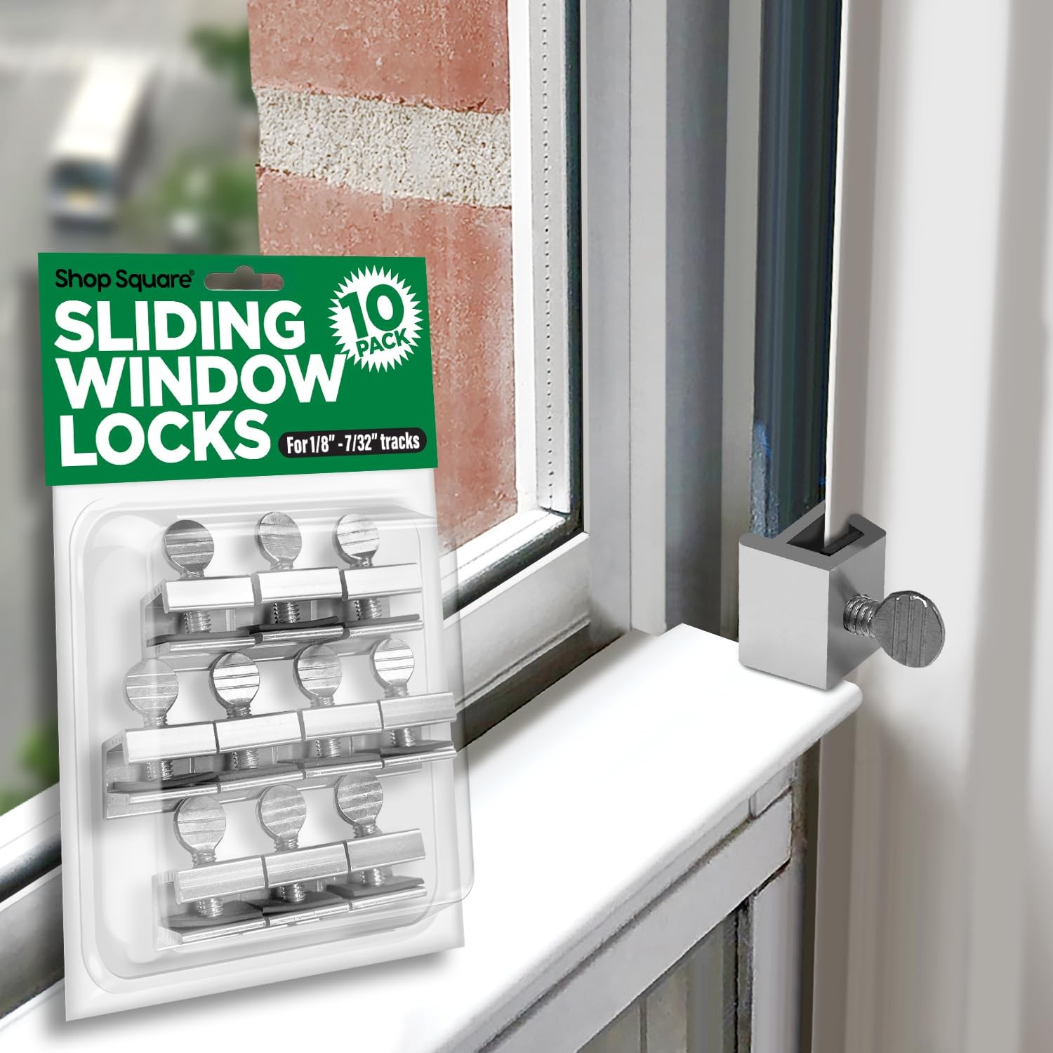 Window Locks, 10 Pack for Vertical and Horizontal Small, Metal - Small