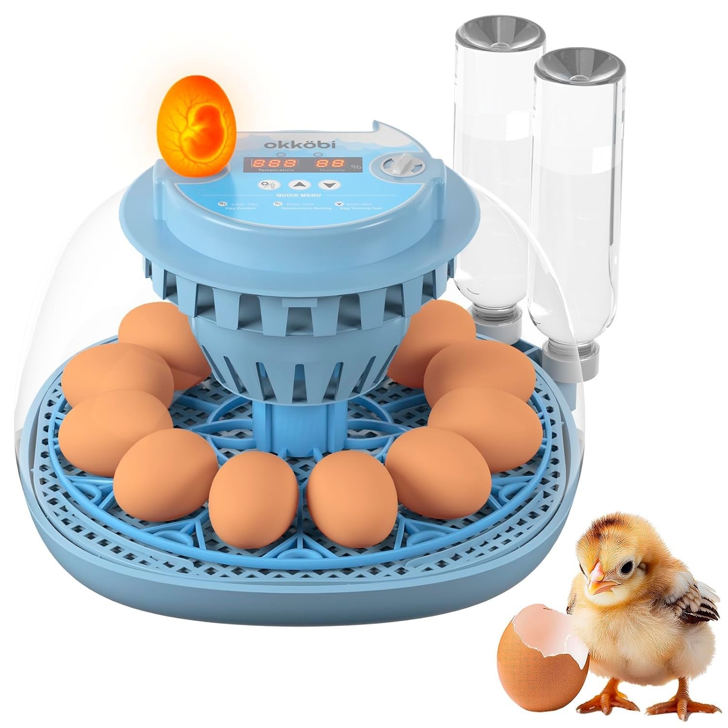 12 Egg Incubator with Automatic Egg Turning and Humidity Control – Egg Incuba...