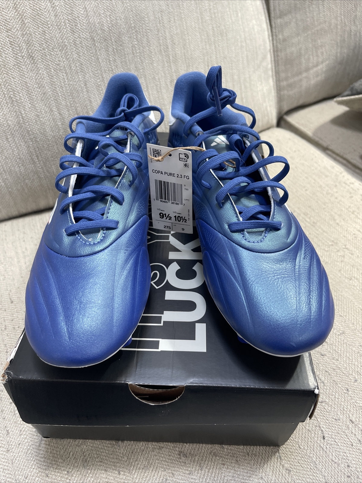 Adidas Copa Pure II.3 IE4896 Men's Blue White Firm Ground Football Boots 9.5
