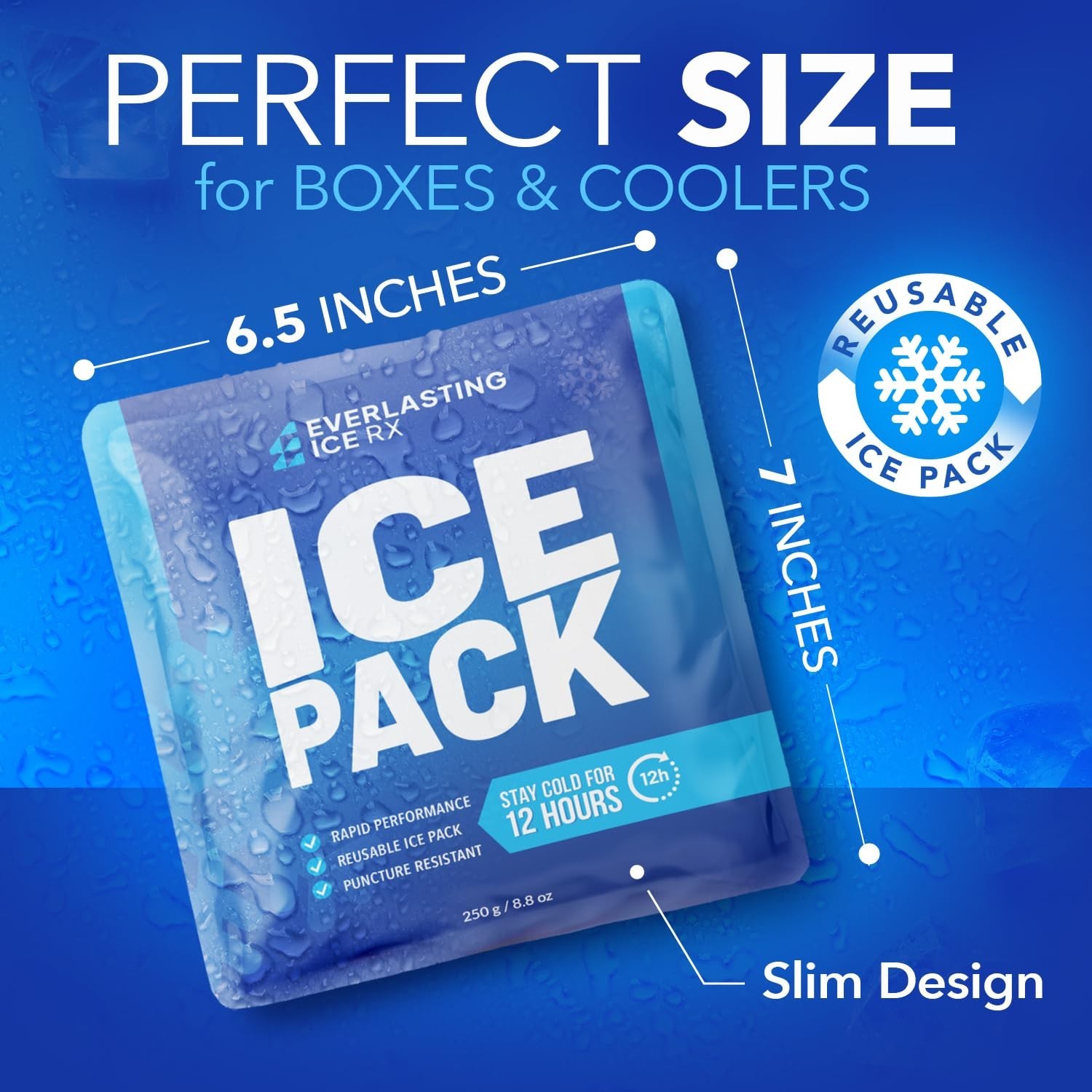 Rapid Performance Reusable Ice Packs for Coolers or Lunch Box | 4 Pack | Cold...