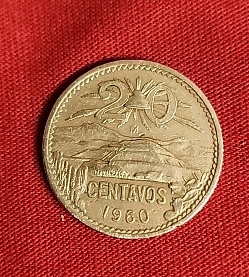 ANTIQUE Coin From Mexico 20 Centavos ISSUED 1960 Free Shipping B1
