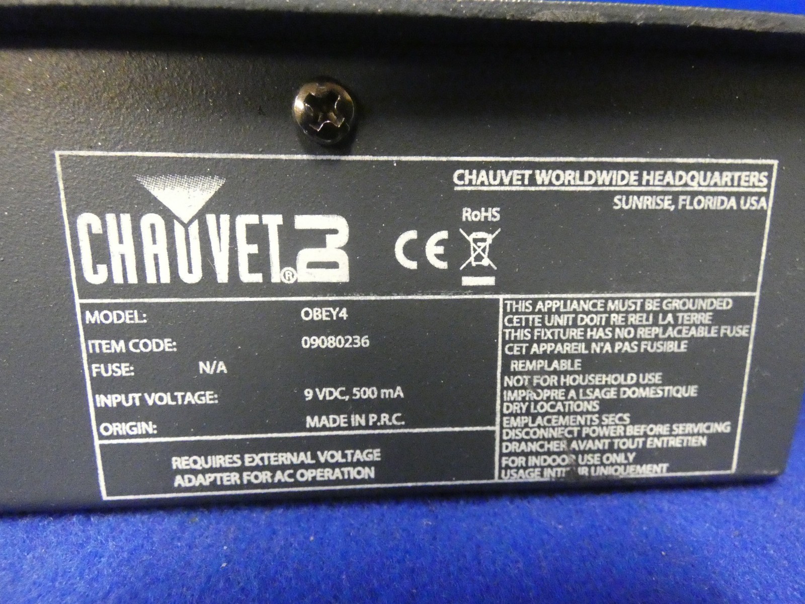 Chauvet DJ OBEY 4 LED Controller w/Power Supply