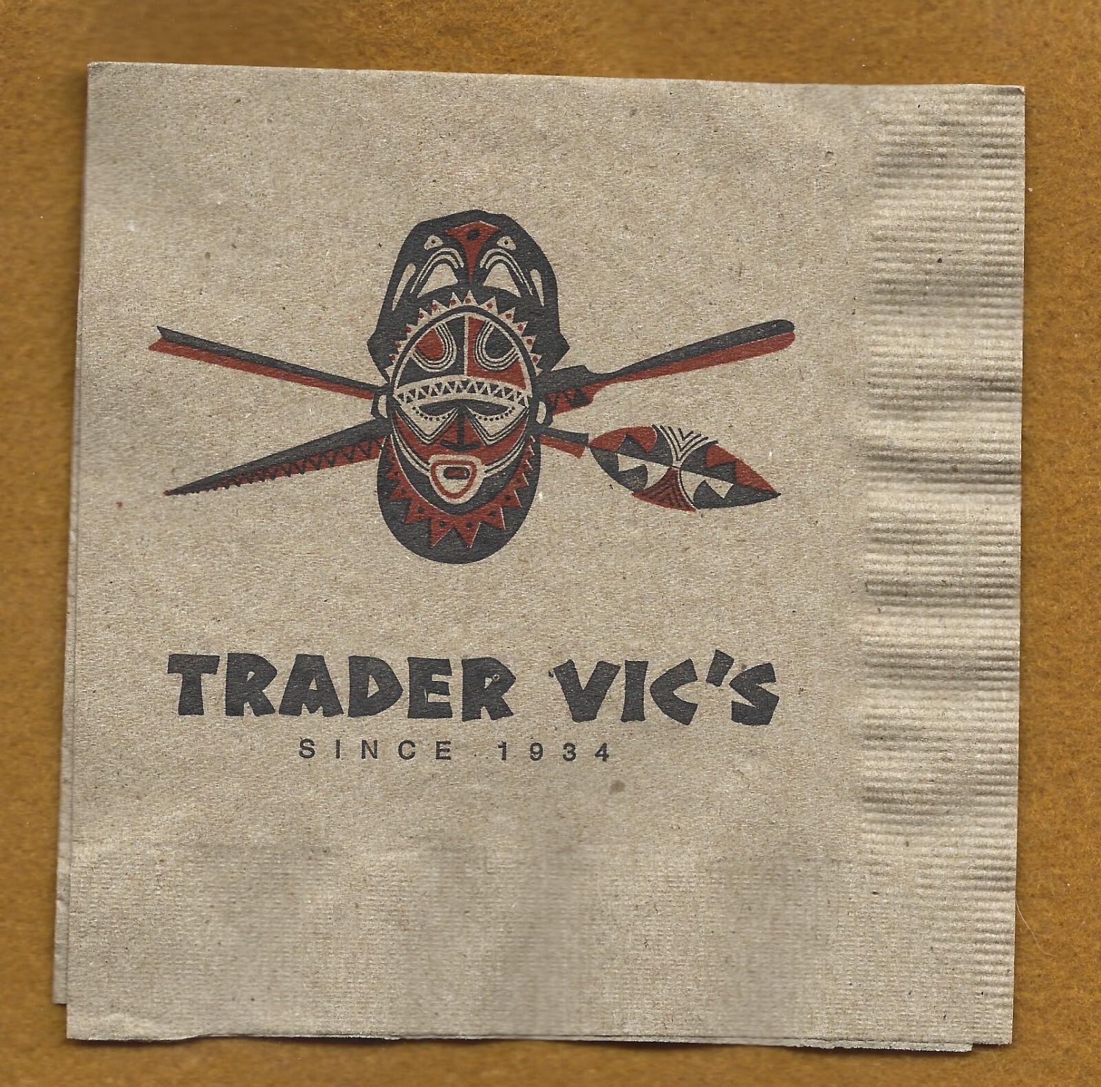 TRADER VIC'S POLYNESIAN RESTAURANT - PAPER TIKI BAR COCKTAIL NAPKIN STYLE #3