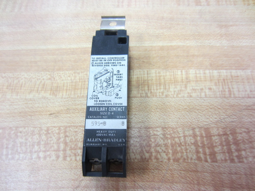 Allen Bradley 595-B Auxiliary Contact 595B Size 0-4