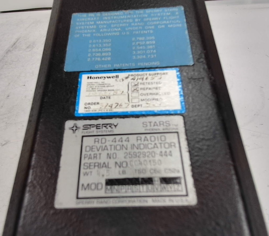 Indicator - Radio Deviation RD-444 Sperry Rand Corp. 2592920-444 (CORE)