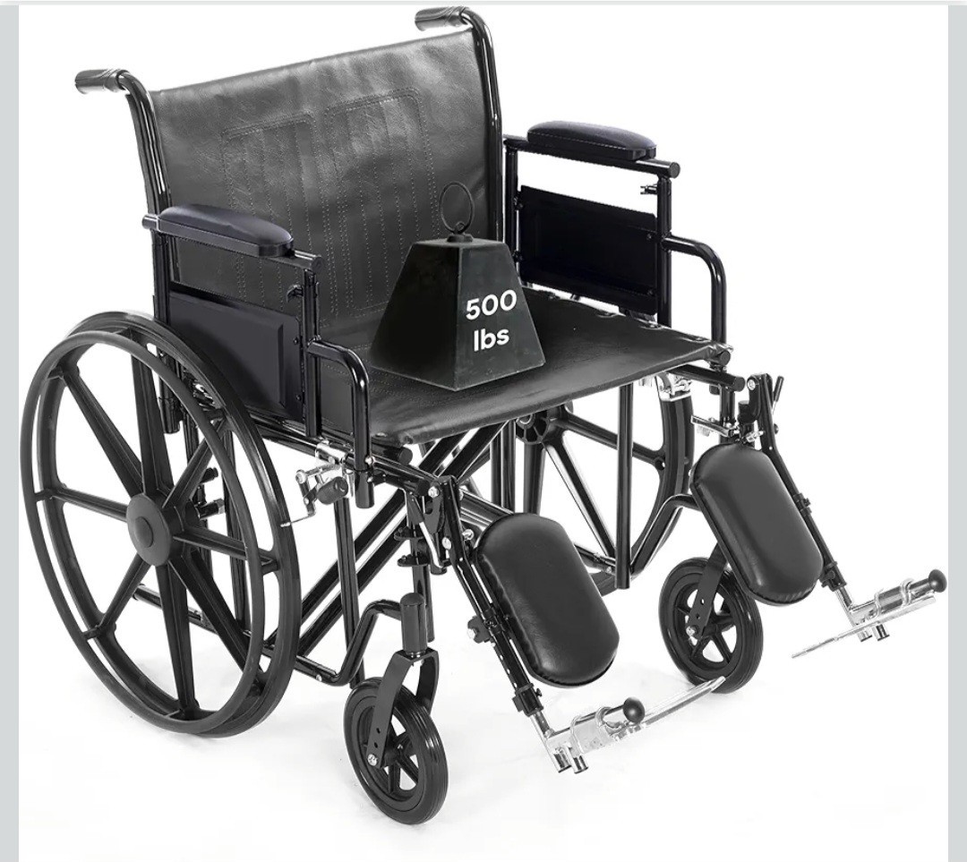 ProHeal Heavy Duty Bariatric Wheelchair for Adults - Black - Removable Desk Arms