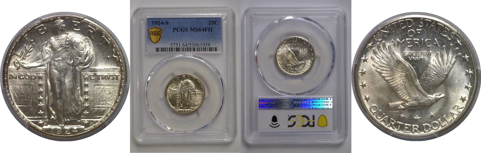 1924-S Standing Liberty Quarter   PCGS MS-64 FH