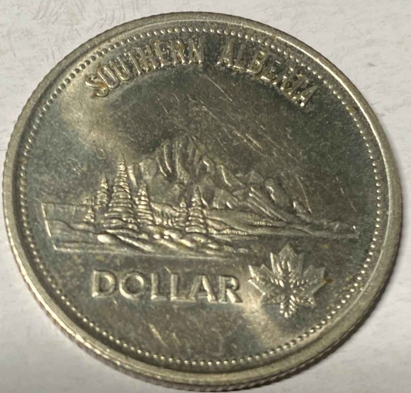 1975 Southern Alberta $1.00 Gaming Token (k)