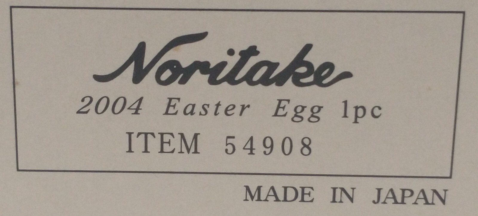Noritake Easter Egg 2004 Limited Edition 34TH Stand Bone China M198 "NEW IN BOX"