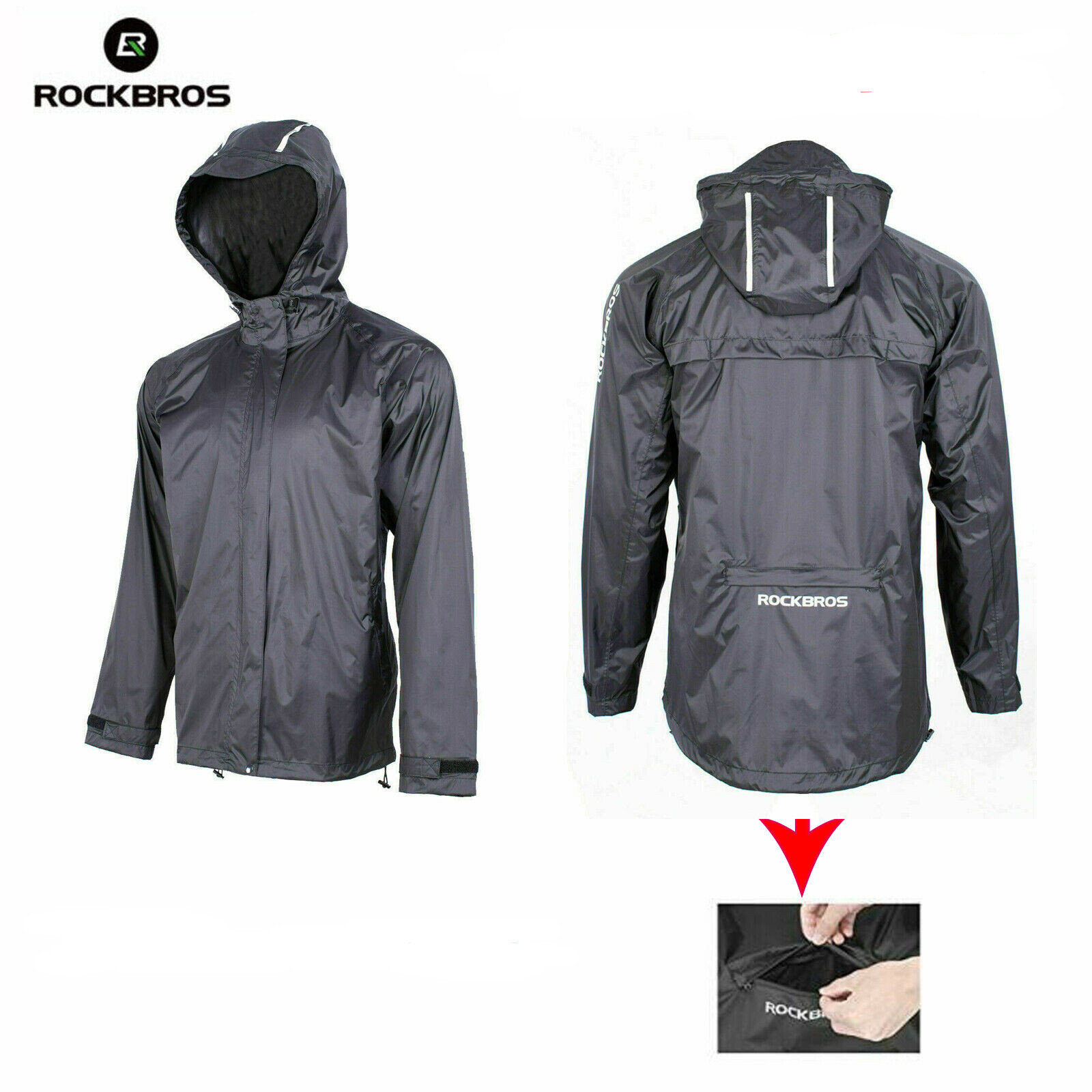 ROCKBROS Cycling Raincoats Waterproof Unisex Bike Jackets Sports Running Coats