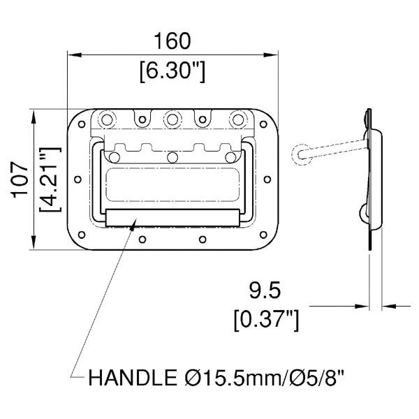 Penn-Elcom H7154Z Spring Flex Cabinet Handle PennBrite