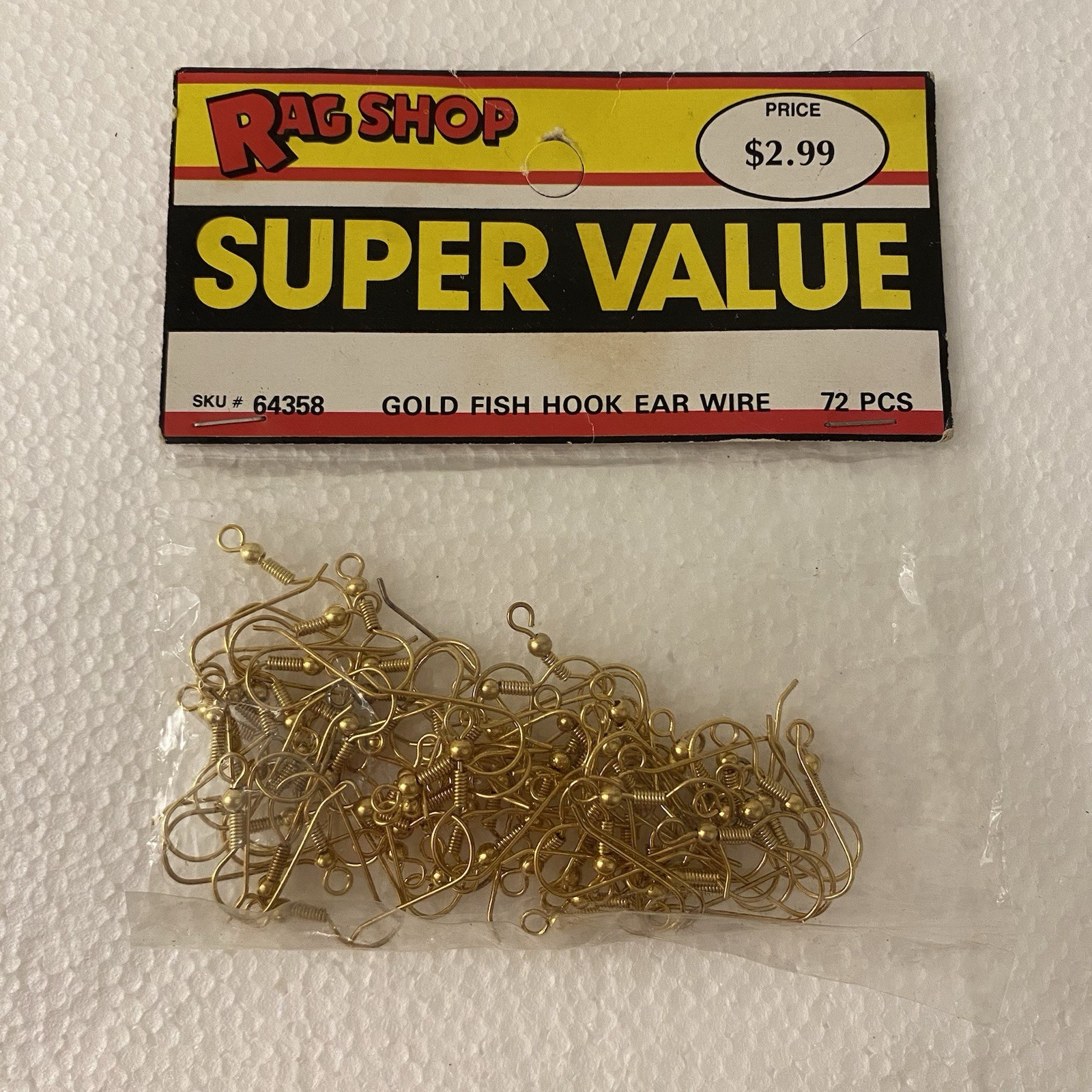 Vintage Rage Shop super value ‘Gold’ Fishhook Earring Notion Jewelry Making