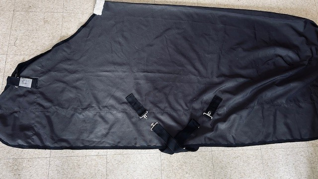 Rain Sheet 82" Black w/Black Trim *Large Horse Waterproof Polyester VGC*