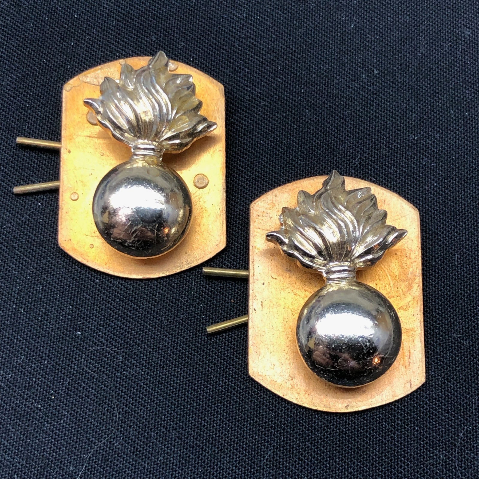 Original British Army Rank Badge Pair - Royal Fusiliers