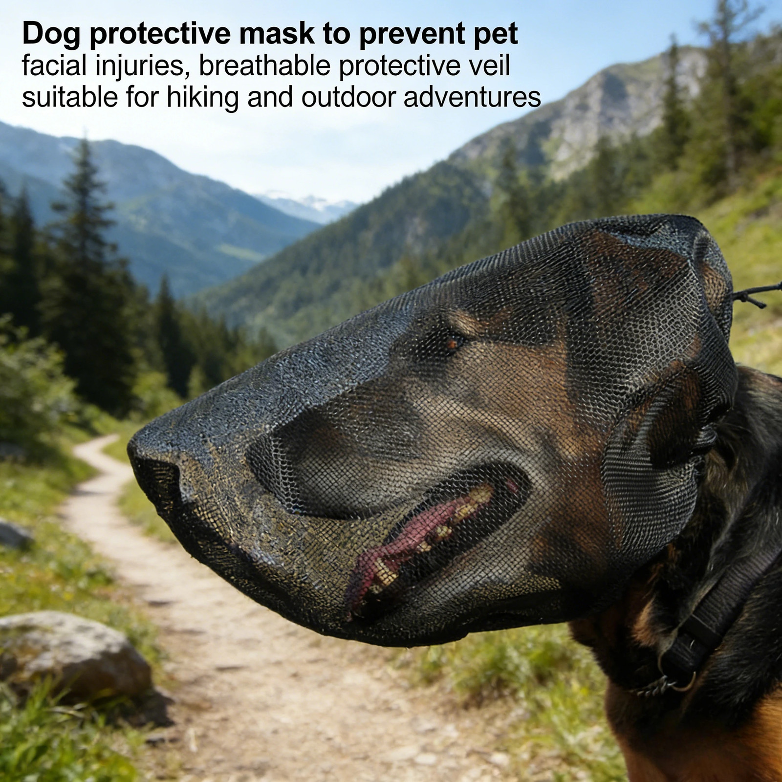 Pet Dog Protective Mask Breathable Face Cover for Outdoor Hiking Camping Prev.