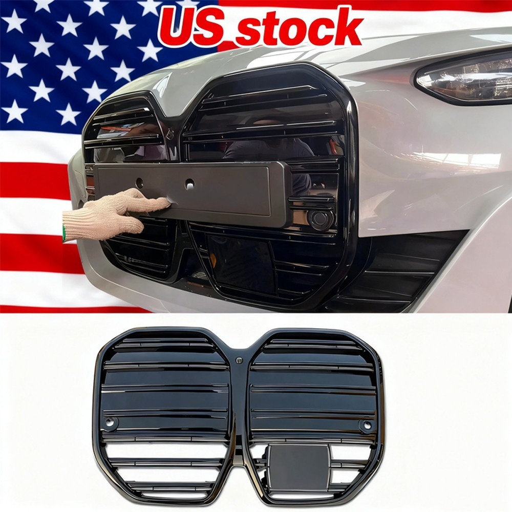 ⭐US- Dual Line Gloss Black Front Kidney Grill Grille Fits For BMW G26 i4 2022-24