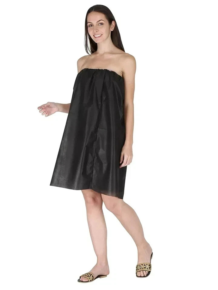 Facial Makeup Disposable Black Gown For waxing ,Spa, Massage Parlour set of 60