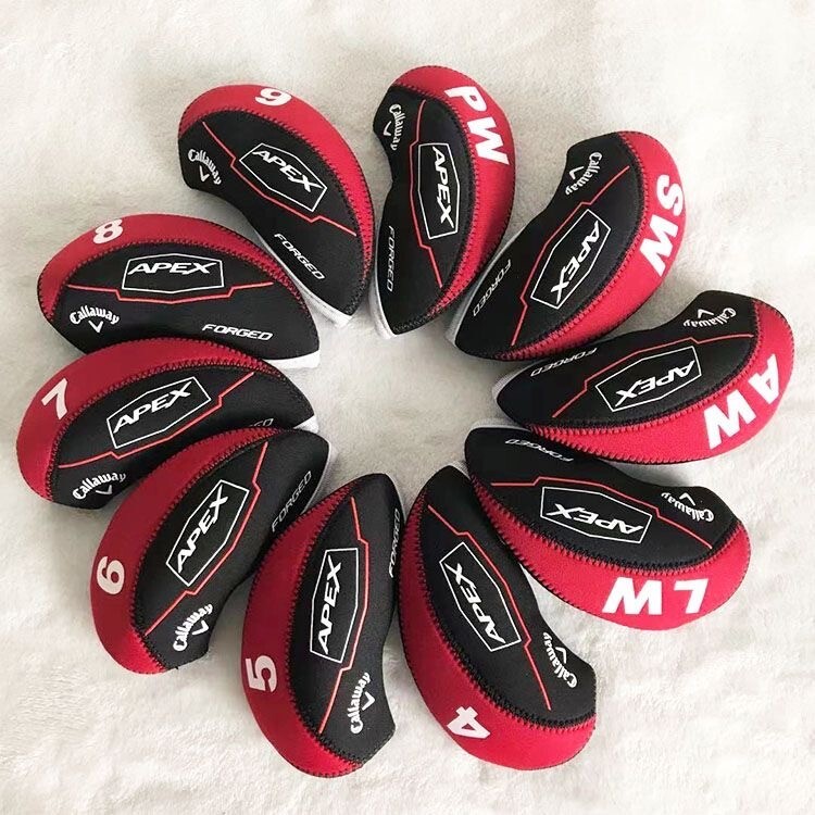 10Pcs Quality Red & Black Callaway APEX Neoprene Golf Iron Covers Headcover New