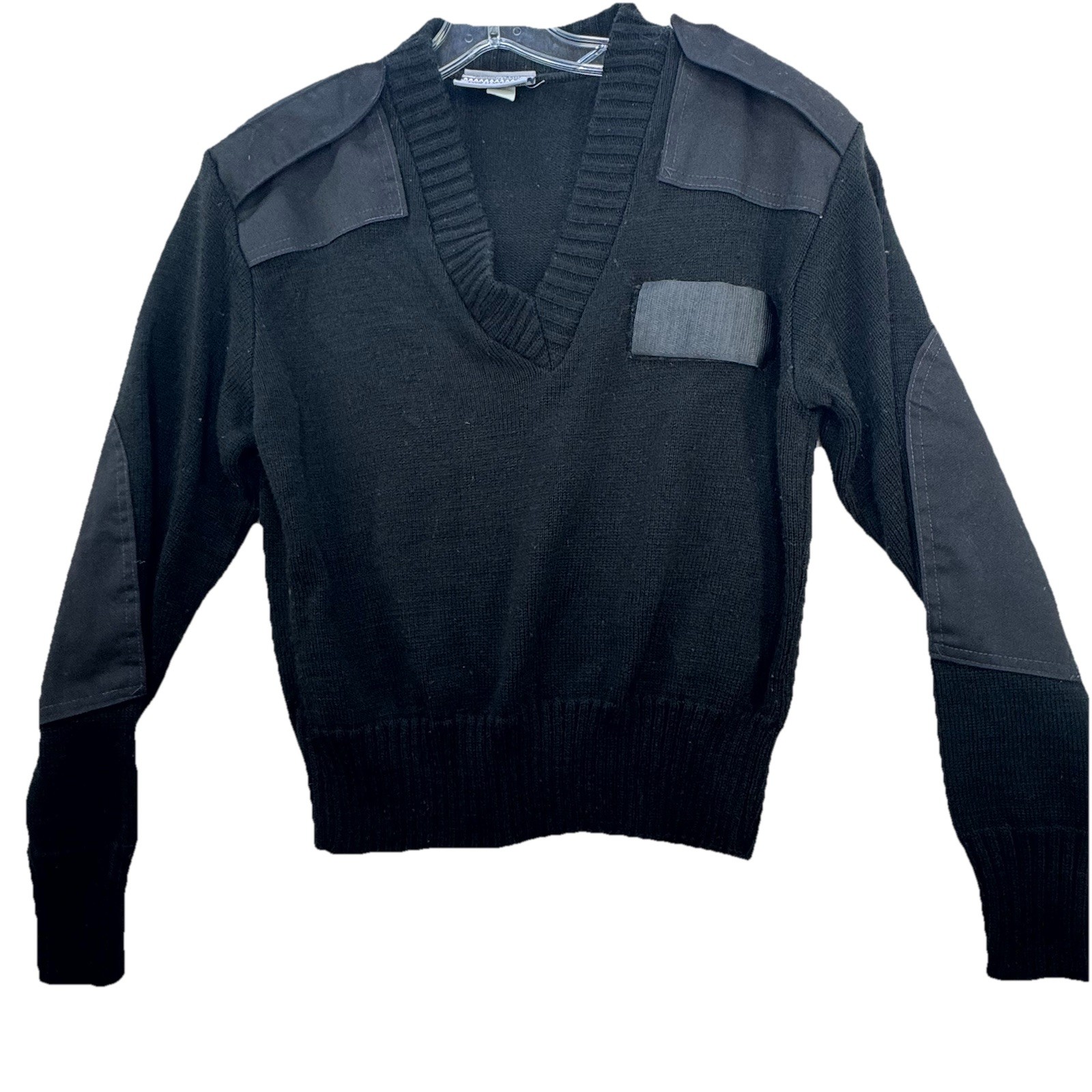 Scharf Breit Sweater Womens Small Black Knit V Neck Type II Pullover Moto USA