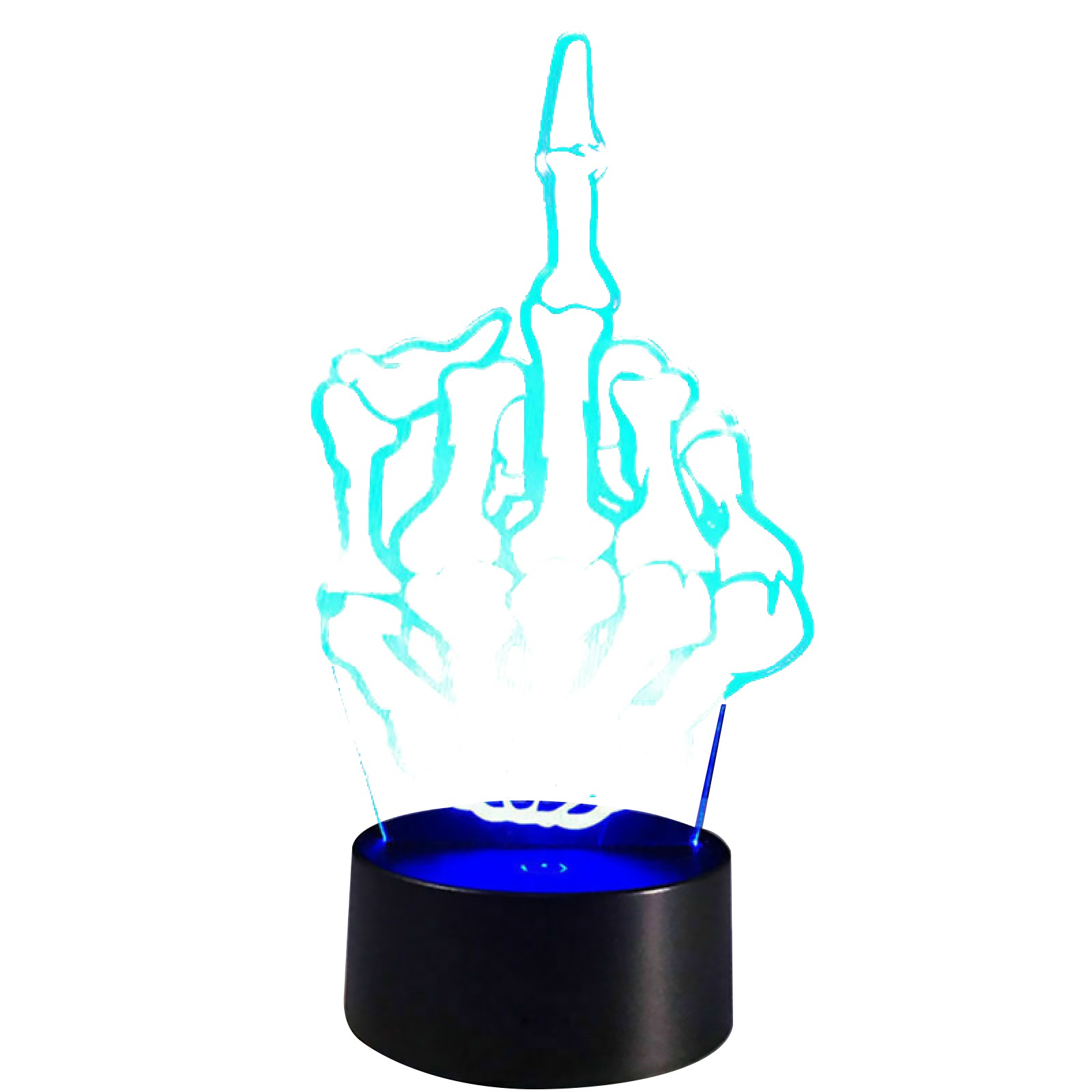 7 Color Changing Hot Middle Finger 3D LED illusion Night Light Desk Table Lamp D