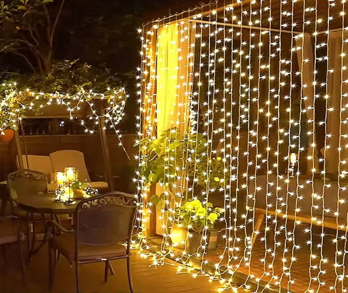9.8 foot Indoor Outdoor LED Curtain String Holiday Lights - 3 length options