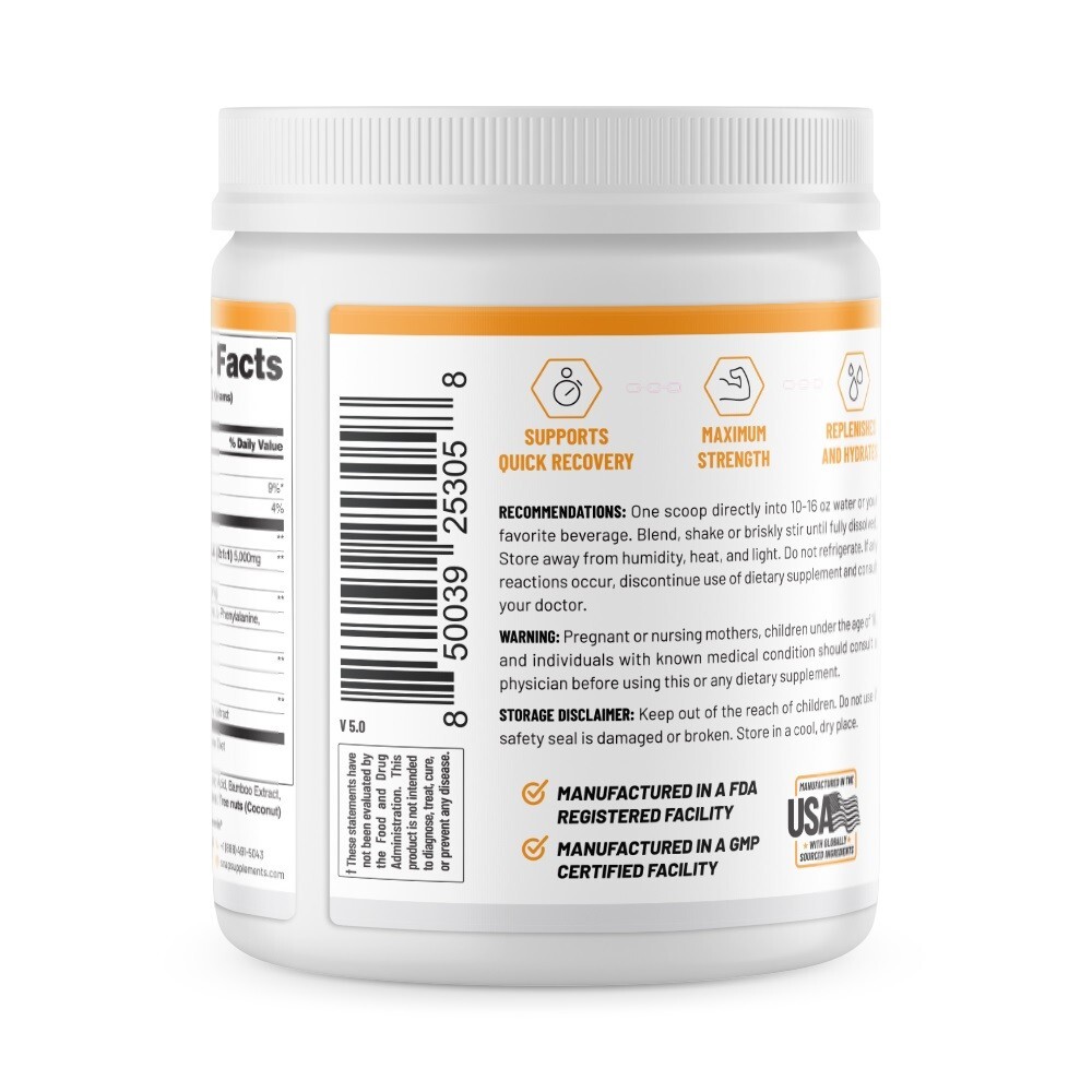 Snap Supplements Peach Mango BCAA Powder - Amino Energy - 2 Pack