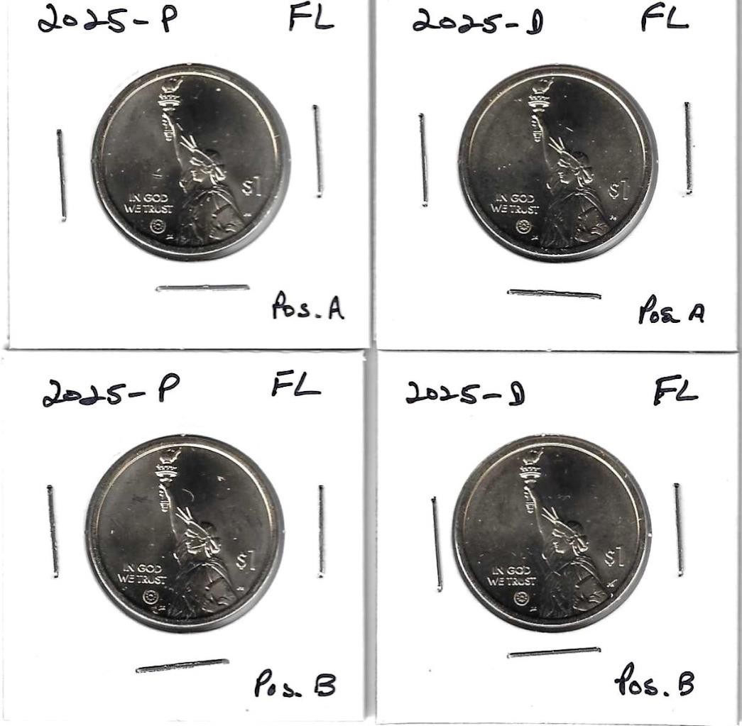 2025 P&D AMERICAN INNOVATION DOLLARS (FL) - POSITION A&B - BU FROM U S MINT ROLL