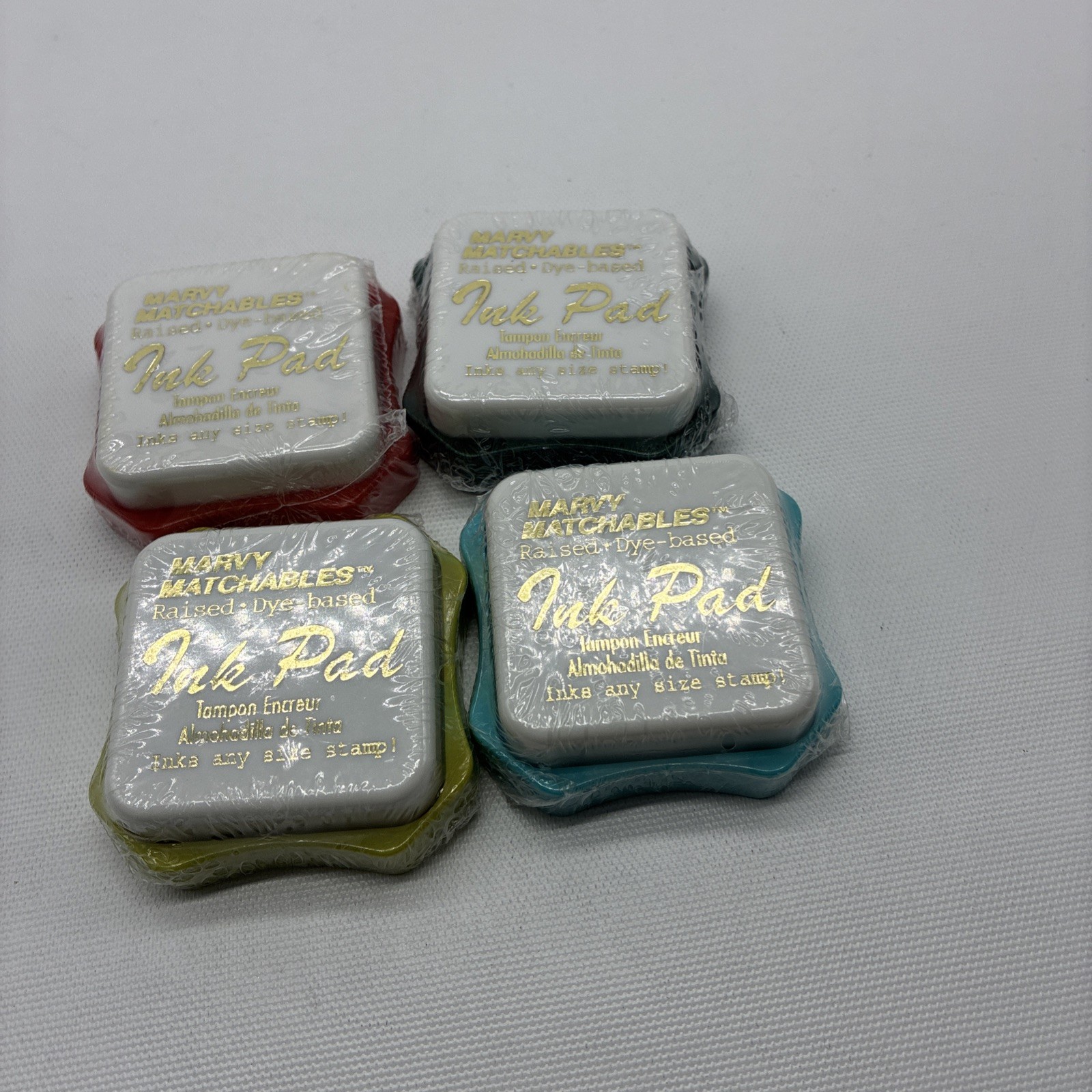 4 MARVY MATCHABLES RAISED-DYE-BASED ''INK PADS New