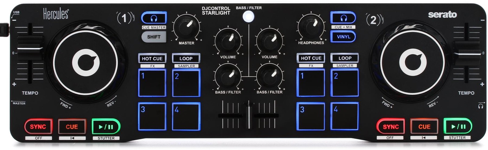 Hercules DJ AMS-DJCONTROL-STAR + StarTech.com USB31CAADP Value Bundle